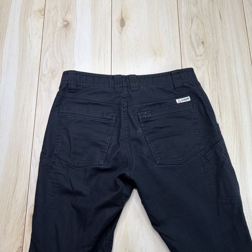 Livsn Men'sFlex Canvas Pants V2 Slim Straight Fit Black Size 30x29 Utility Cargo - Picture 10 of 12